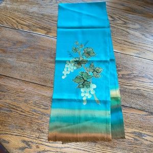 AUDIE? Silk painted scarf/beautiful (9”x 48”) turqoise